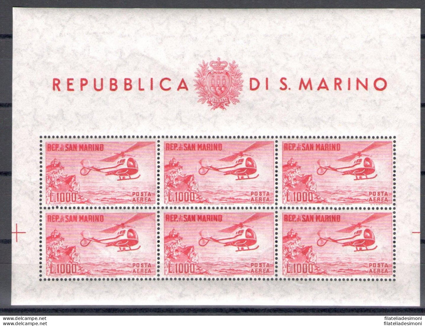 1961 San Marino, Annata Completa, Francobolli Nuovi 22 Valori + 2 Foglietti (Elicottero + Europa 1961) - MNH** - Volledig Jaar