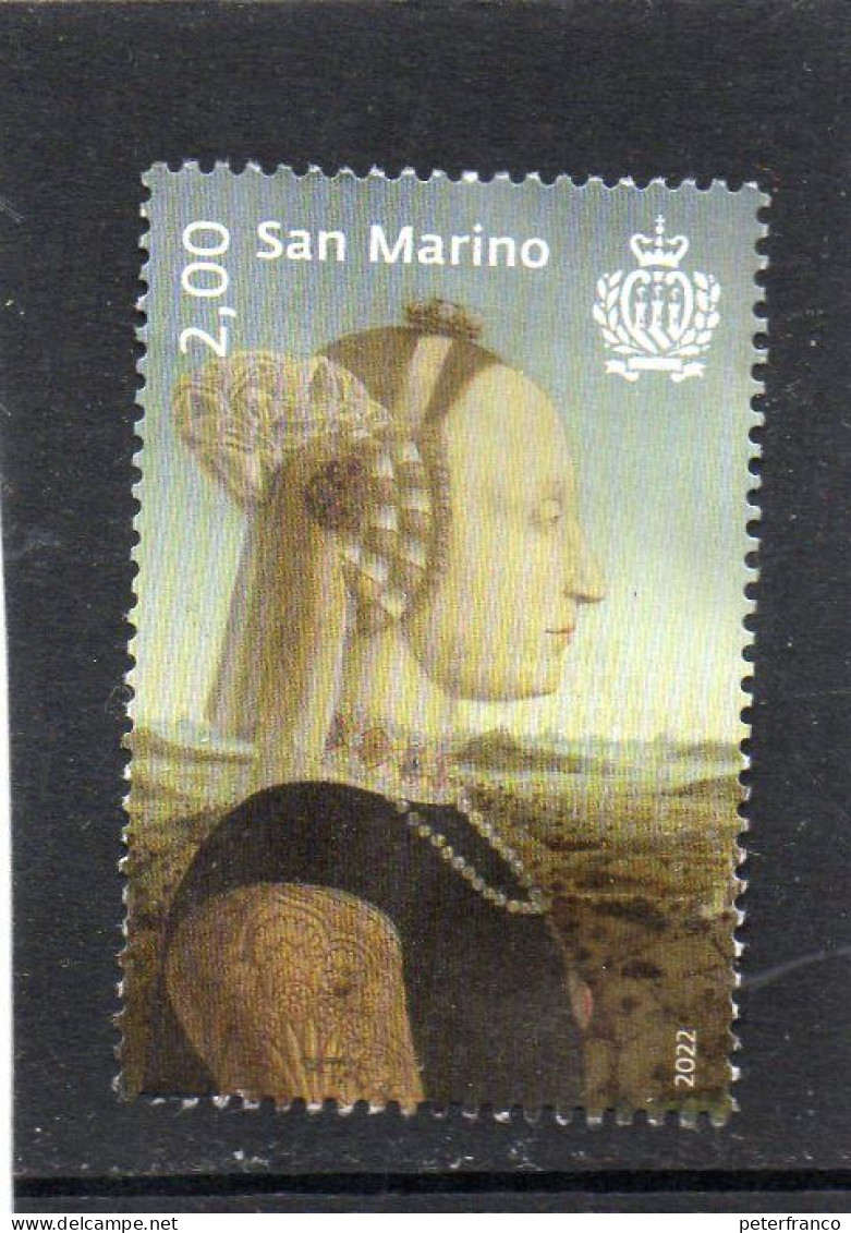 2022 San Marino - Battista Sforza Dipinto Di Piero Della Francesca - Gebruikt