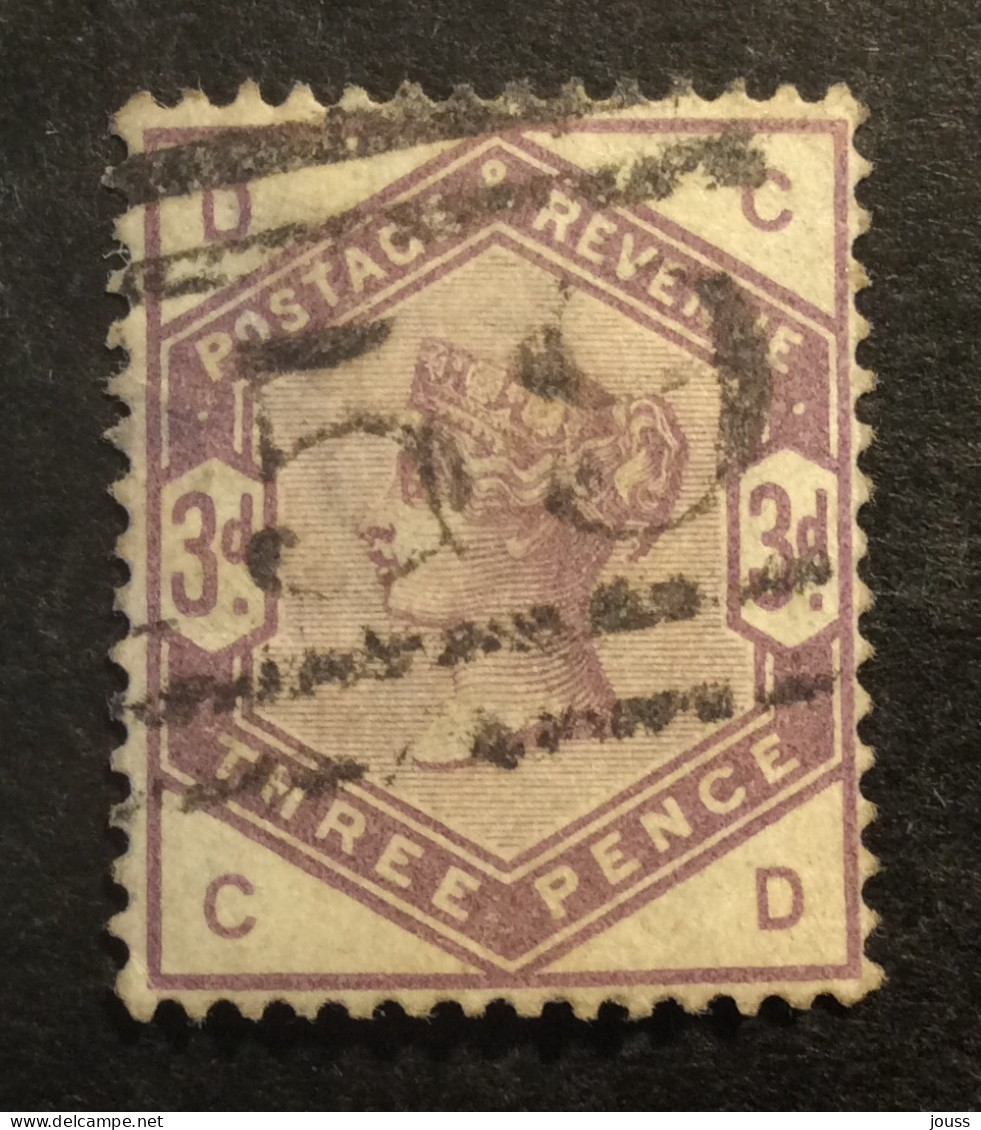 GB78 Victoria  3 P Violet YT 80 Couronne Oblitéré - Used Stamps