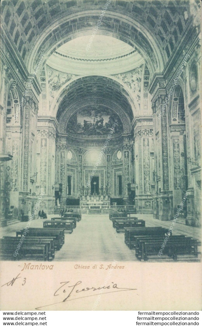 P8 Cartolina Mantova Citta'  Chiesa Di S.andrea Inizio 900 - Mantova