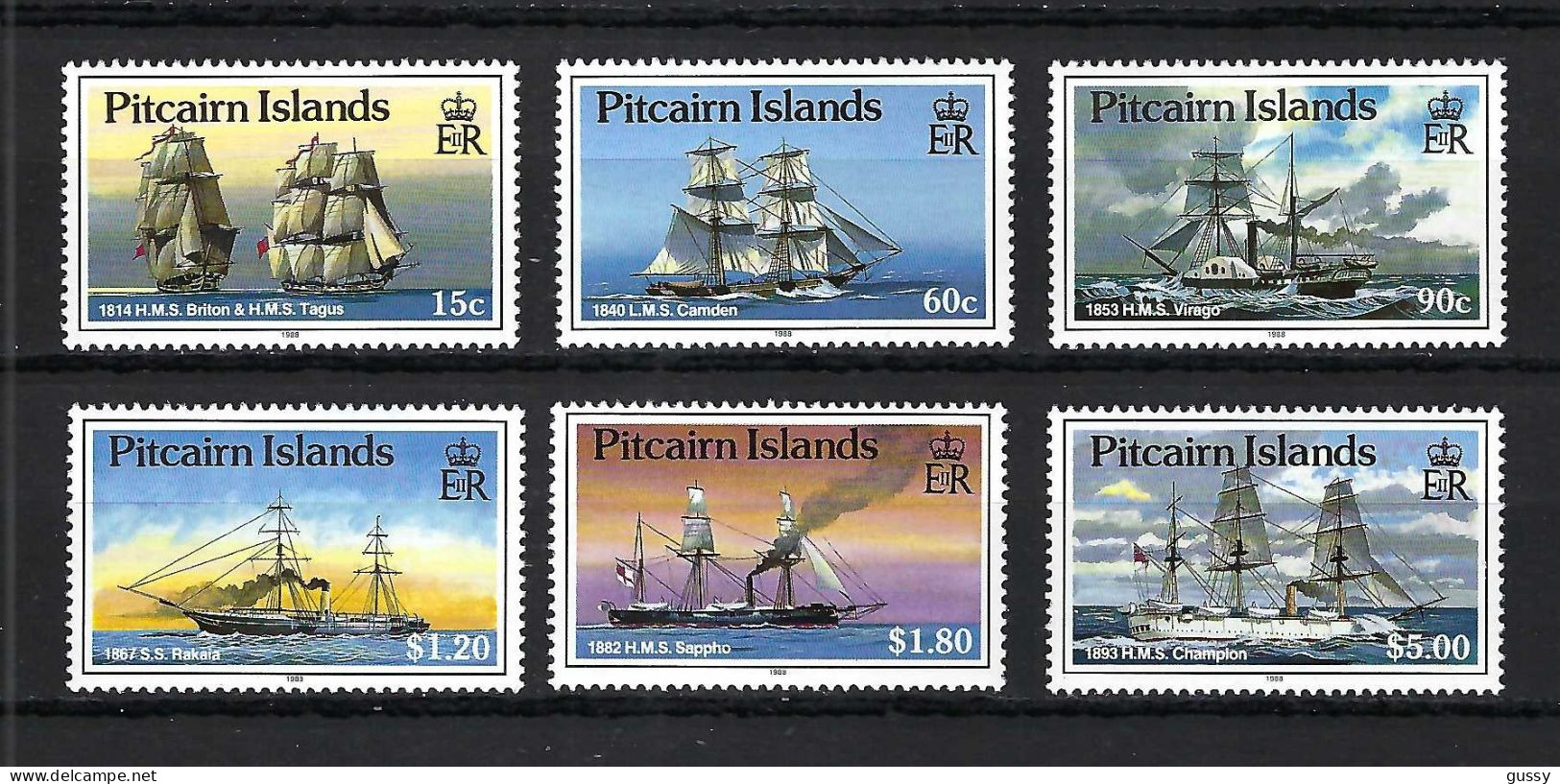 PITCAIRN Ca.1988: Lot De Neufs** "BATEAUX" - Pitcairneilanden