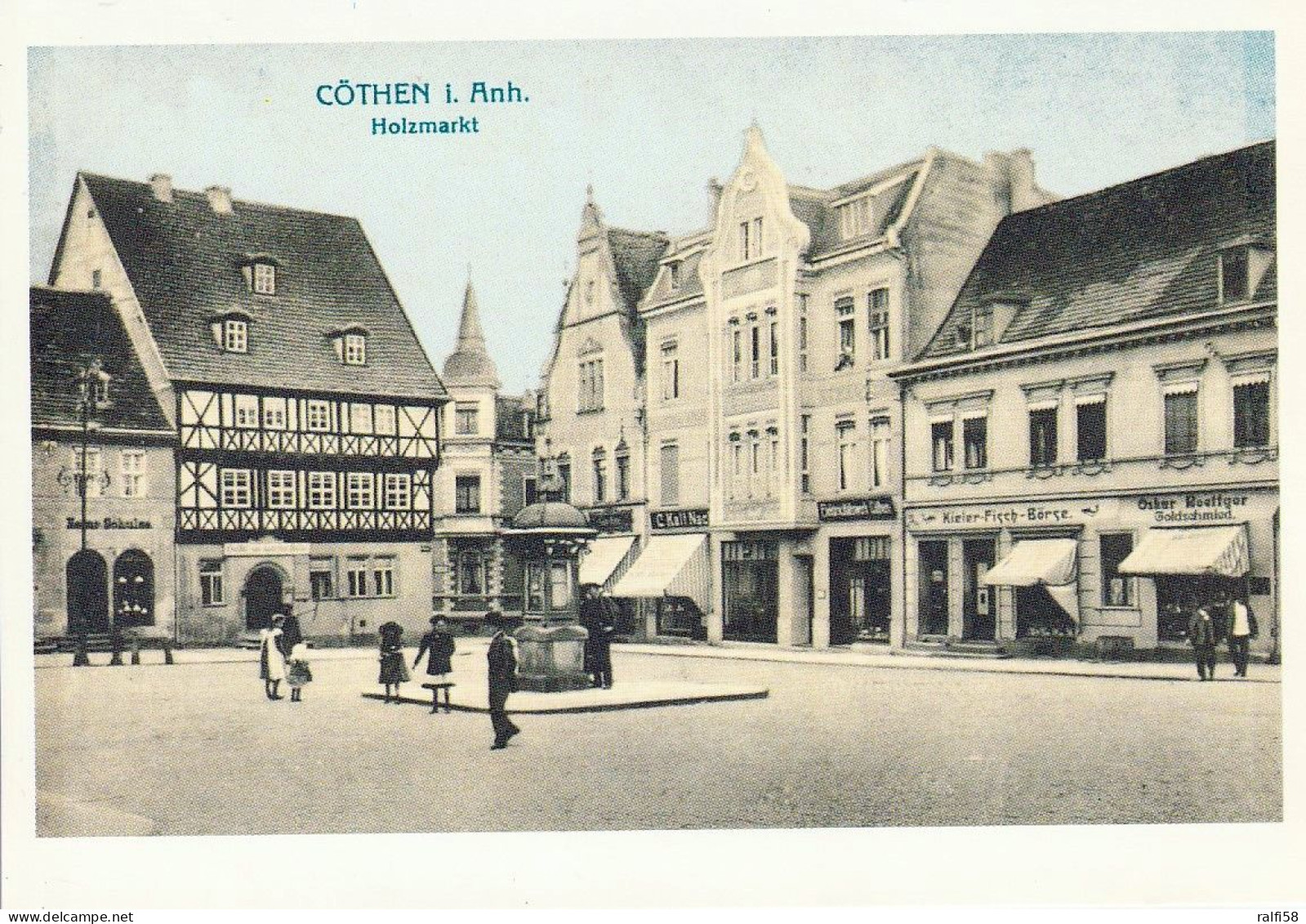 1 AK Germany / Sachsen-Anhalt * Holzmarkt In Köthen (Anhalt) Reprint Einer Historischen Ansicht Von Cöthen (bis 1927) * - Koethen (Anhalt)