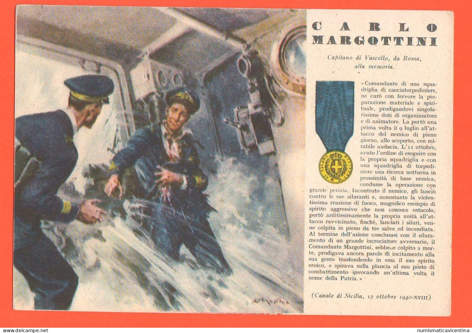 Regia Marina Serie Medaglie D'oro Capitano Margottini Carlo - Guerre 1939-45