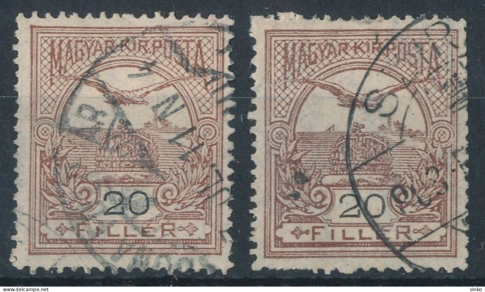 1906. Turul 20f Stamps - Gebruikt