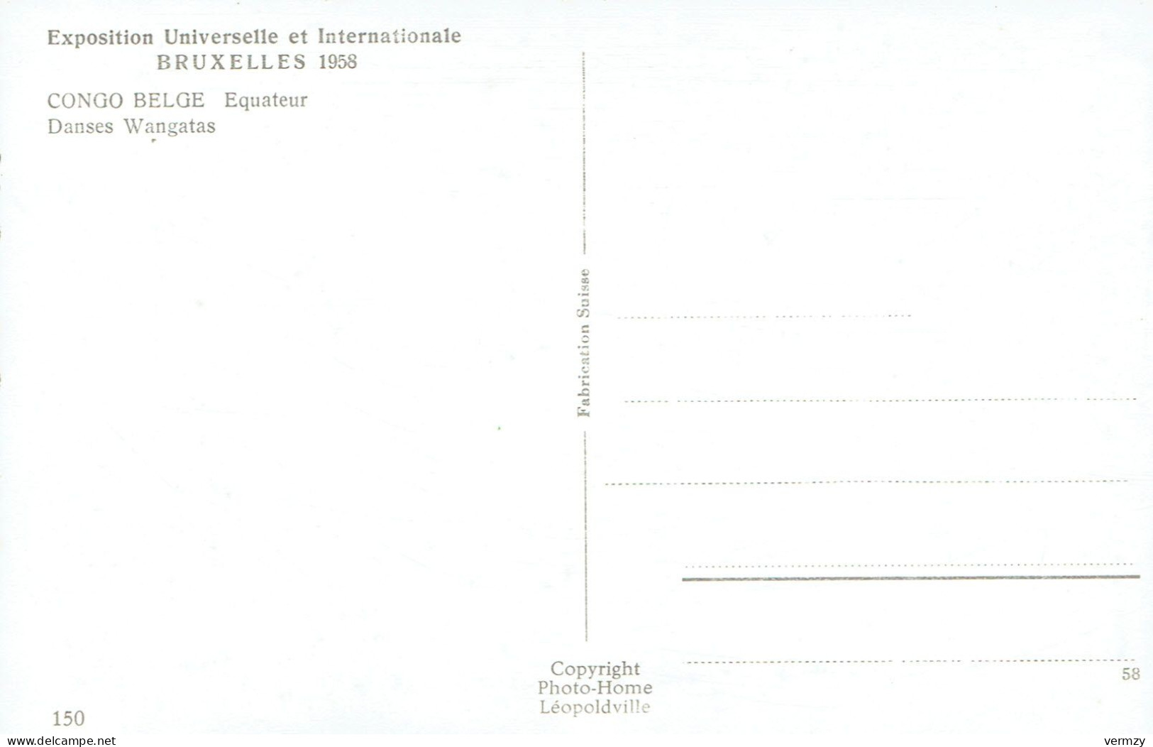 CPSM Expo Universelle Et Internationale Bruxelles 1958 : Congo Belge - Danses Wangatas - Photo Véritable - Ausstellungen