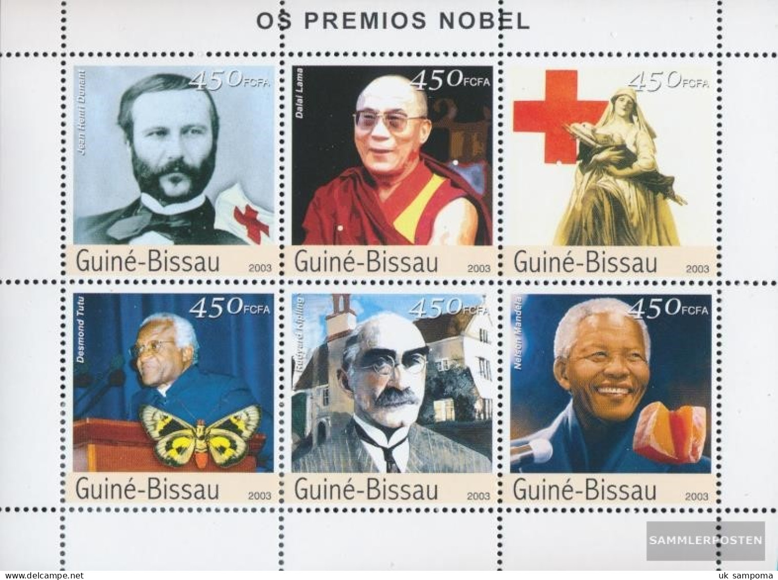 Guinea-Bissau 2174-2179 Sheetlet (complete. Issue) Unmounted Mint / Never Hinged 2003 Nobel Prizes - Guinea-Bissau