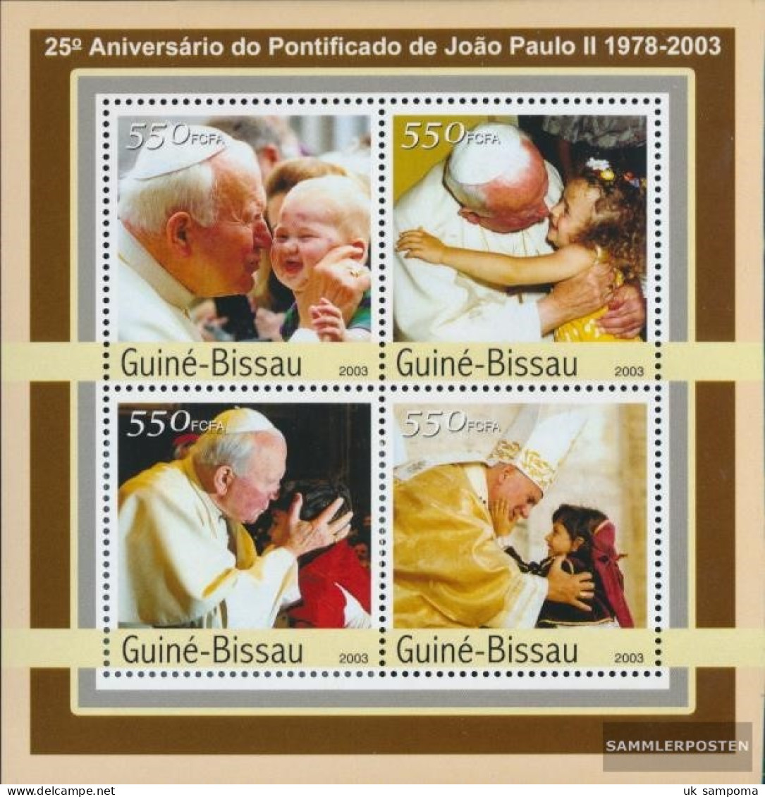 Guinea-Bissau 2057-2060 Sheetlet (complete. Issue) Unmounted Mint / Never Hinged 2003 Johannes Paul II. - Guinea-Bissau