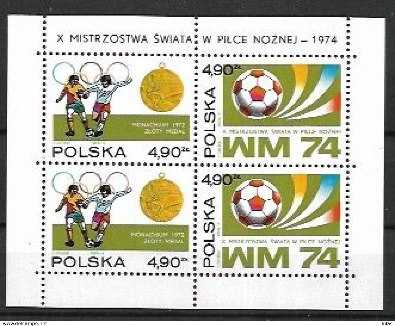 POLAND 1974 World Cup 74 Soccer MNH - Blokken & Velletjes