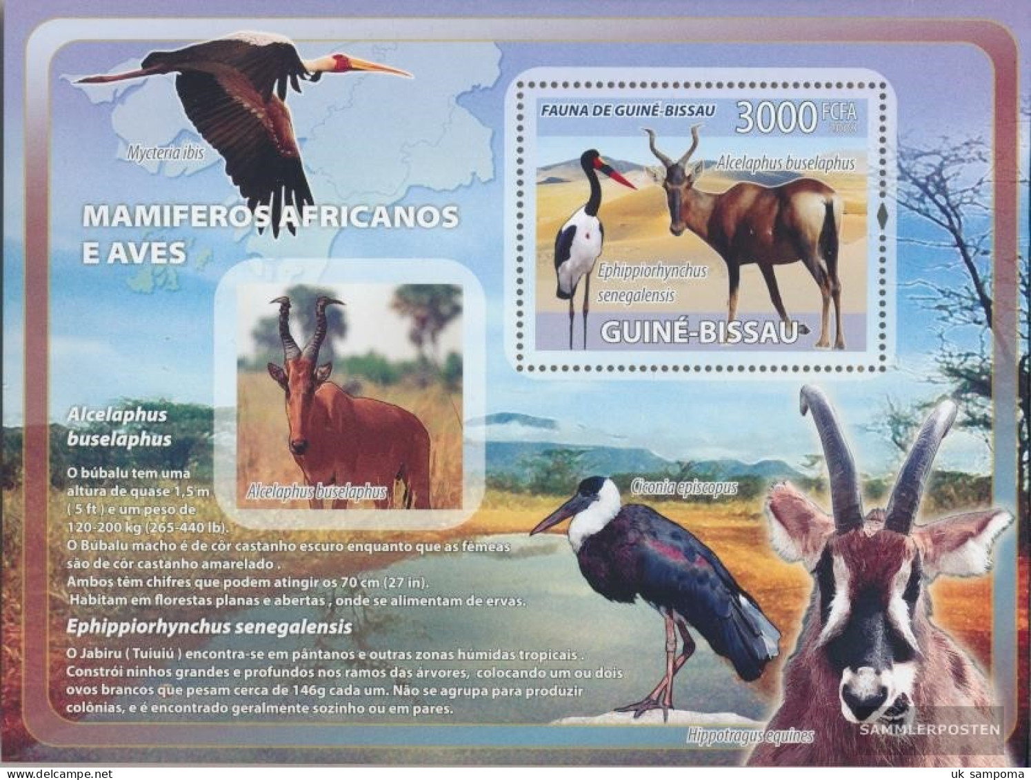 Guinea-Bissau Miniature Sheet 650 (complete. Issue) Unmounted Mint / Never Hinged 2008 Antelope, Birds - Guinea-Bissau