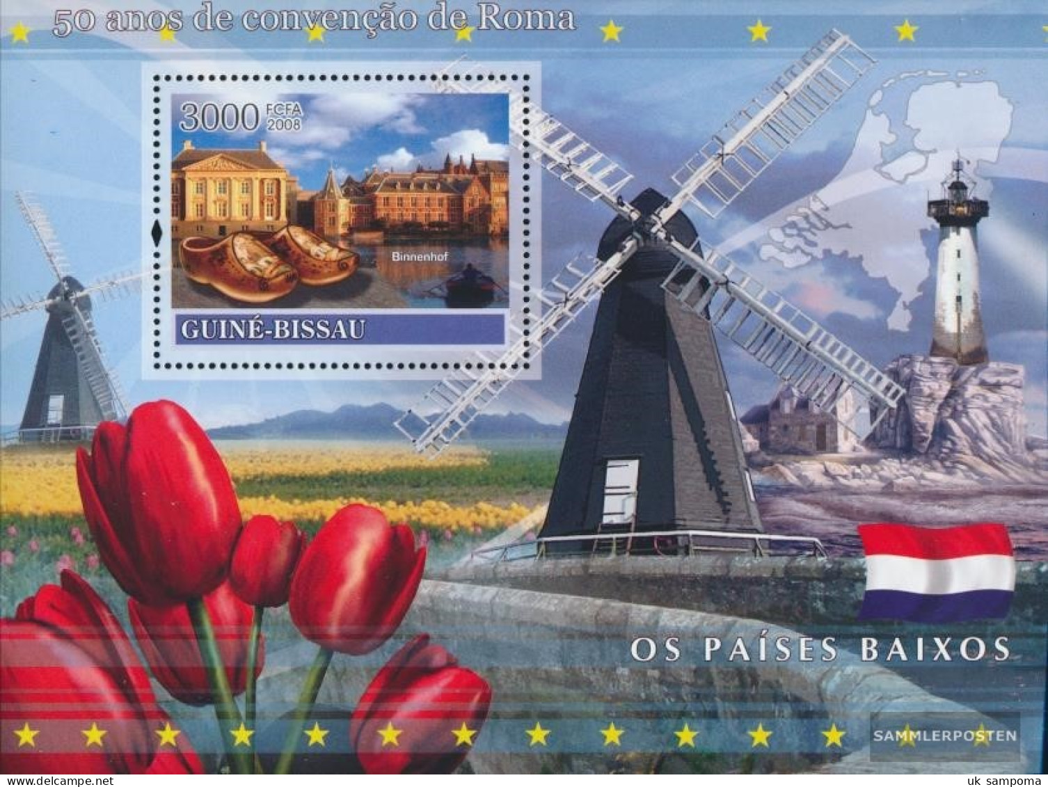 Guinea-Bissau Miniature Sheet 636 (complete. Issue) Unmounted Mint / Never Hinged 2008 Windmills, Lighthouse, Tulips - Guinea-Bissau