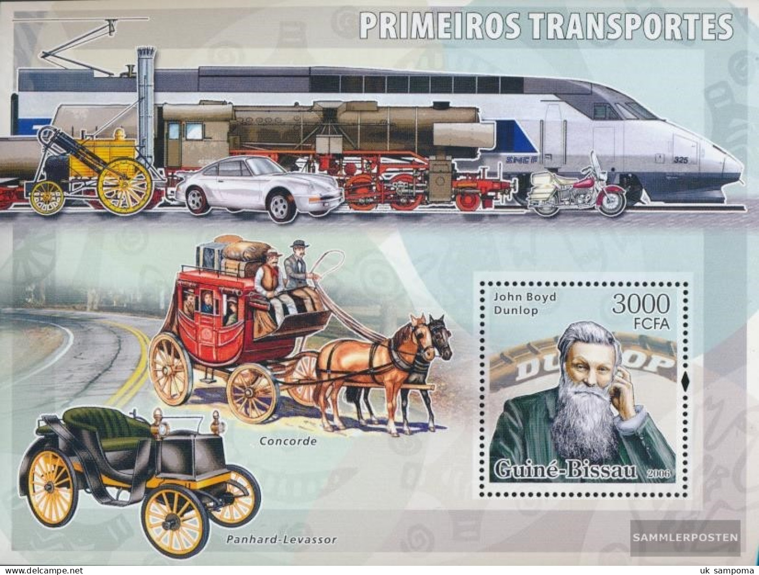 Guinea-Bissau Miniature Sheet 558 (complete. Issue) Unmounted Mint / Never Hinged 2006 Old Vehicles (Dunlop) - Guinea-Bissau