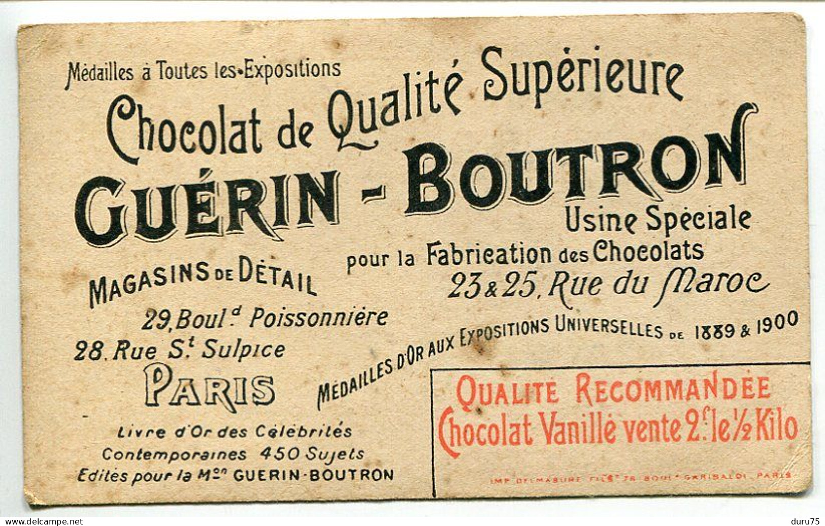 Chromo Image CHOCOLAT GUÉRIN BOUTRON N° 47 ALEXANDRE Roi De SERBIE - Guerin Boutron