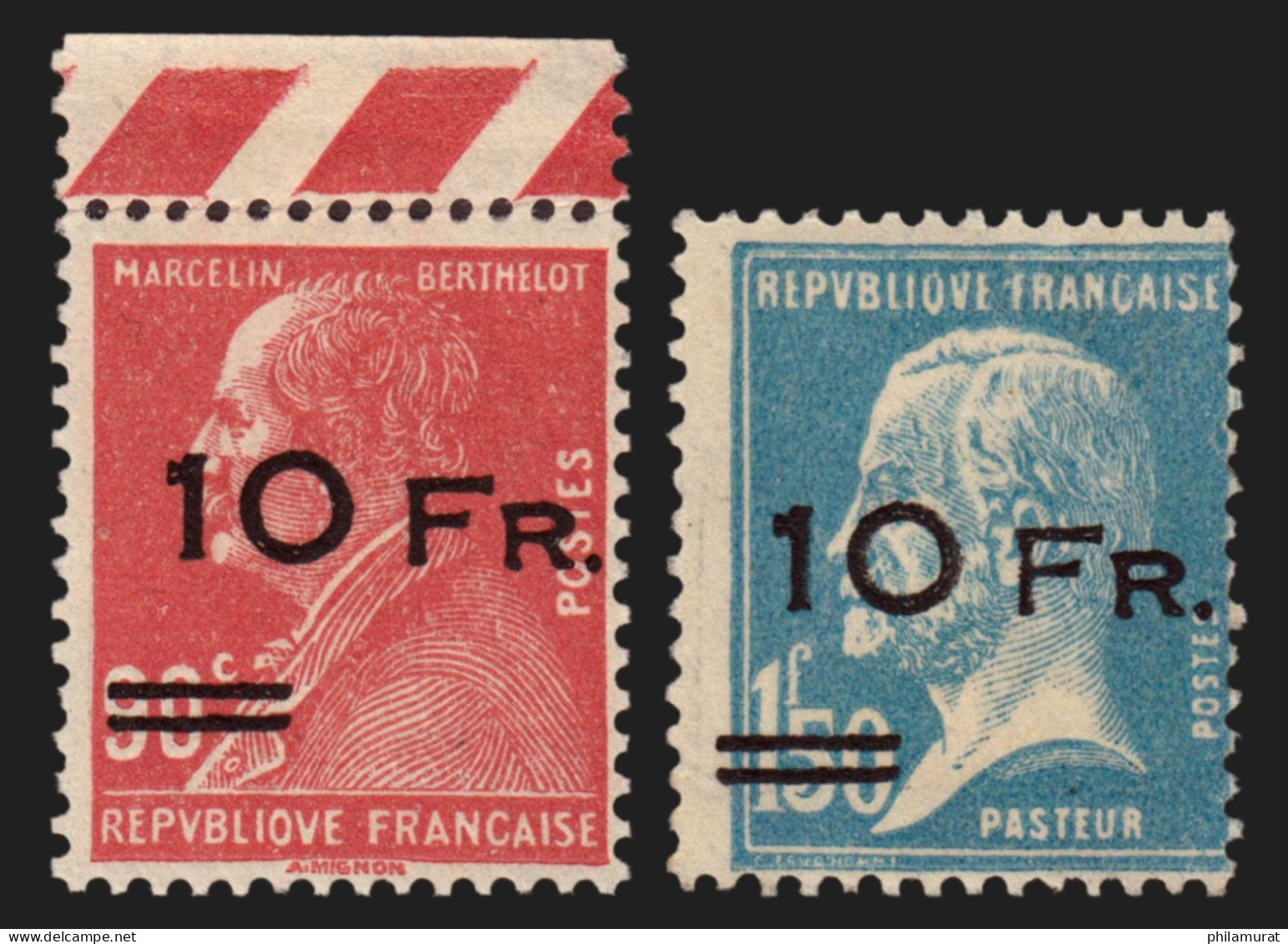 Poste Aérienne N°3/4, "ILE DE FRANCE" 1928, Surcharges FAUSSES - Neufs **/* - 1927-1959 Neufs