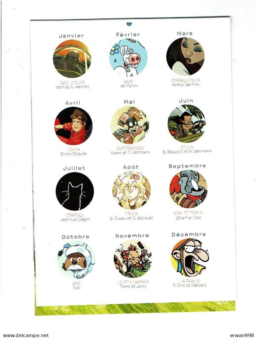 2 Calendriers De SPIROU 2019 & 2021 - Thème Héros De Bandes Dessinées Dessinateurs (Dupuis 2018) 16 Pages  1083 - Autres & Non Classés