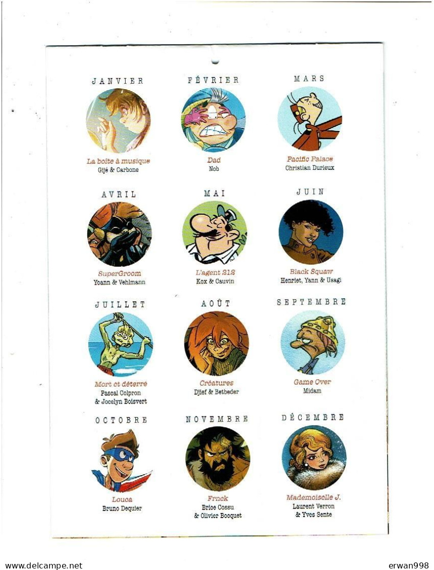 2 Calendriers de SPIROU 2019 & 2021 - Thème héros de bandes dessinées dessinateurs (Dupuis 2018) 16 pages  1083