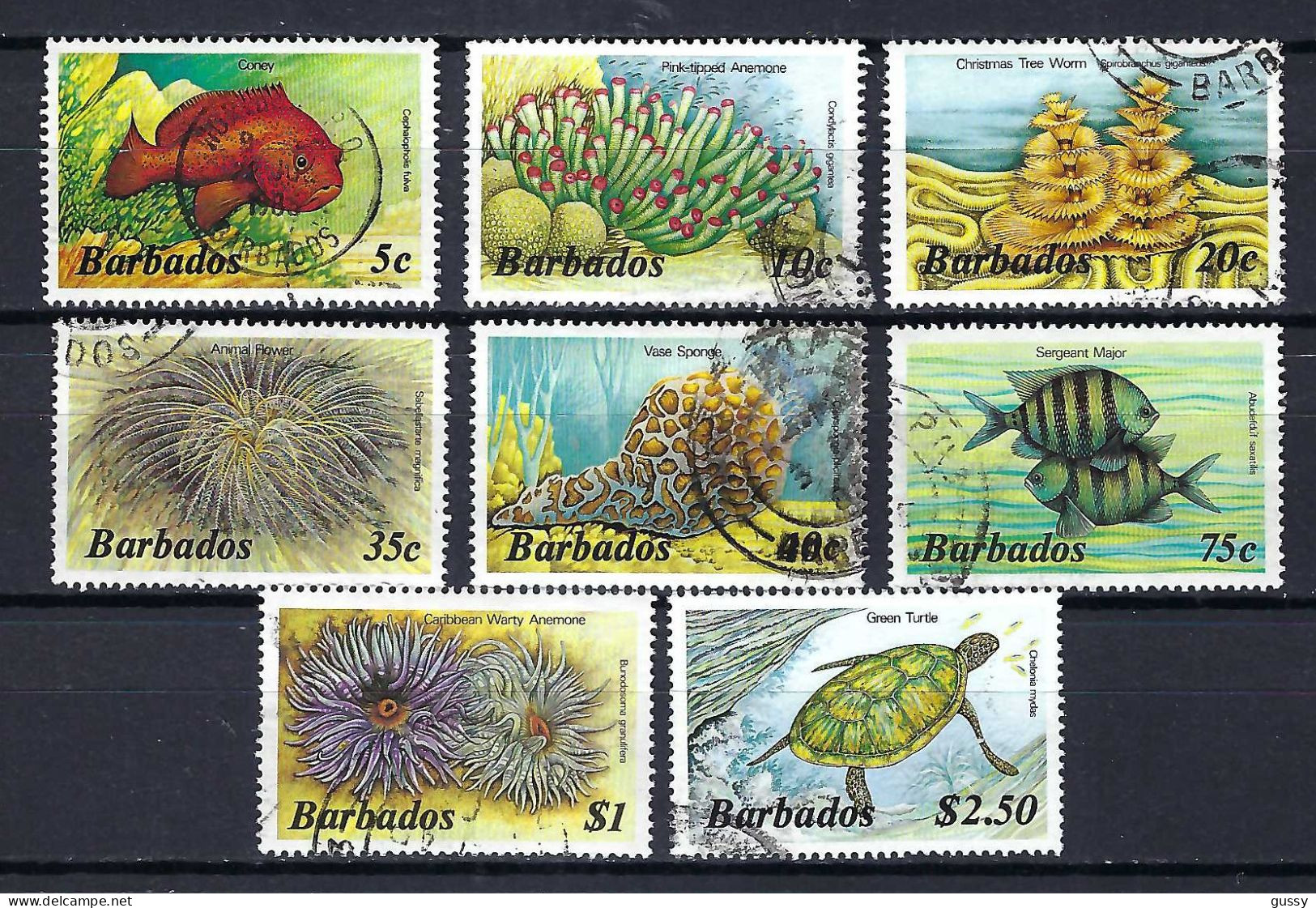 BARBADOS Ca.1987: "VIE MARINE" Obl. - Mundo Aquatico