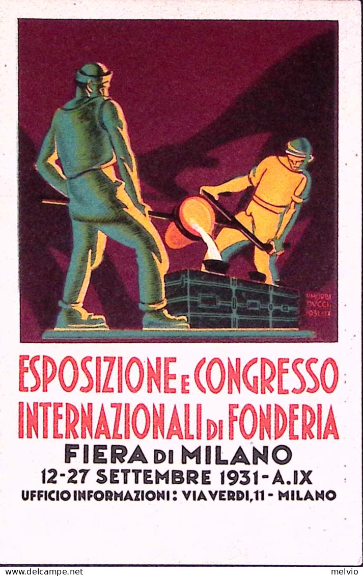 1931-MILANO Esposizione E Congresso Di Fonderia Viaggiata, Bel Chiudilettera - Milano (Mailand)