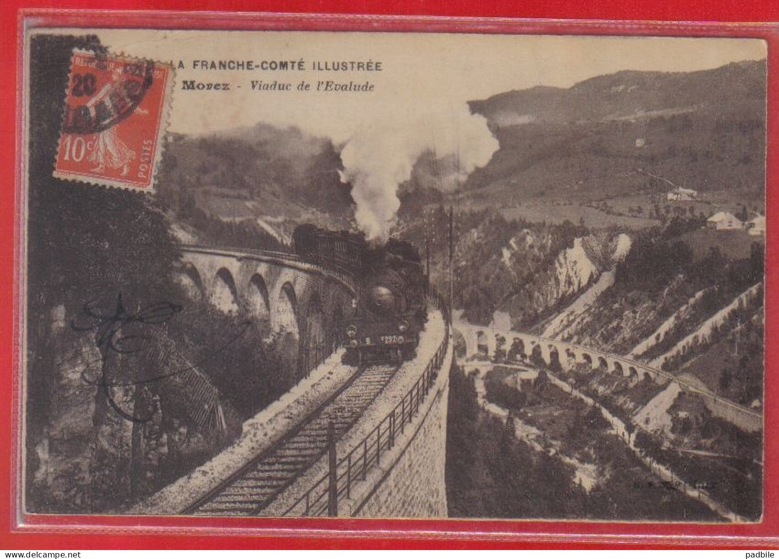 Carte Postale 39. Morez  Passage D'un Train Vapeur Sur Le Viaduc De L'Evalude Très Beau Plan - Morez