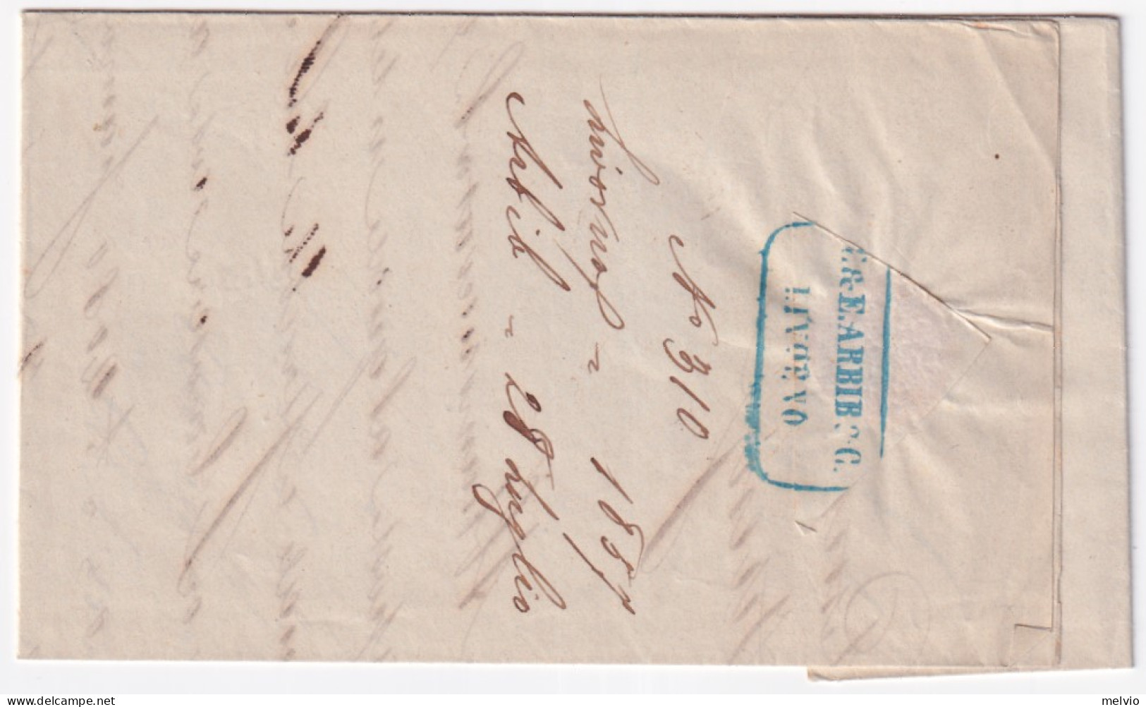 1857-STRADE FERRATE 3 Crazie In Ovale Su Lettera Completo Testo Ann. S.F. Leopol - Ohne Zuordnung