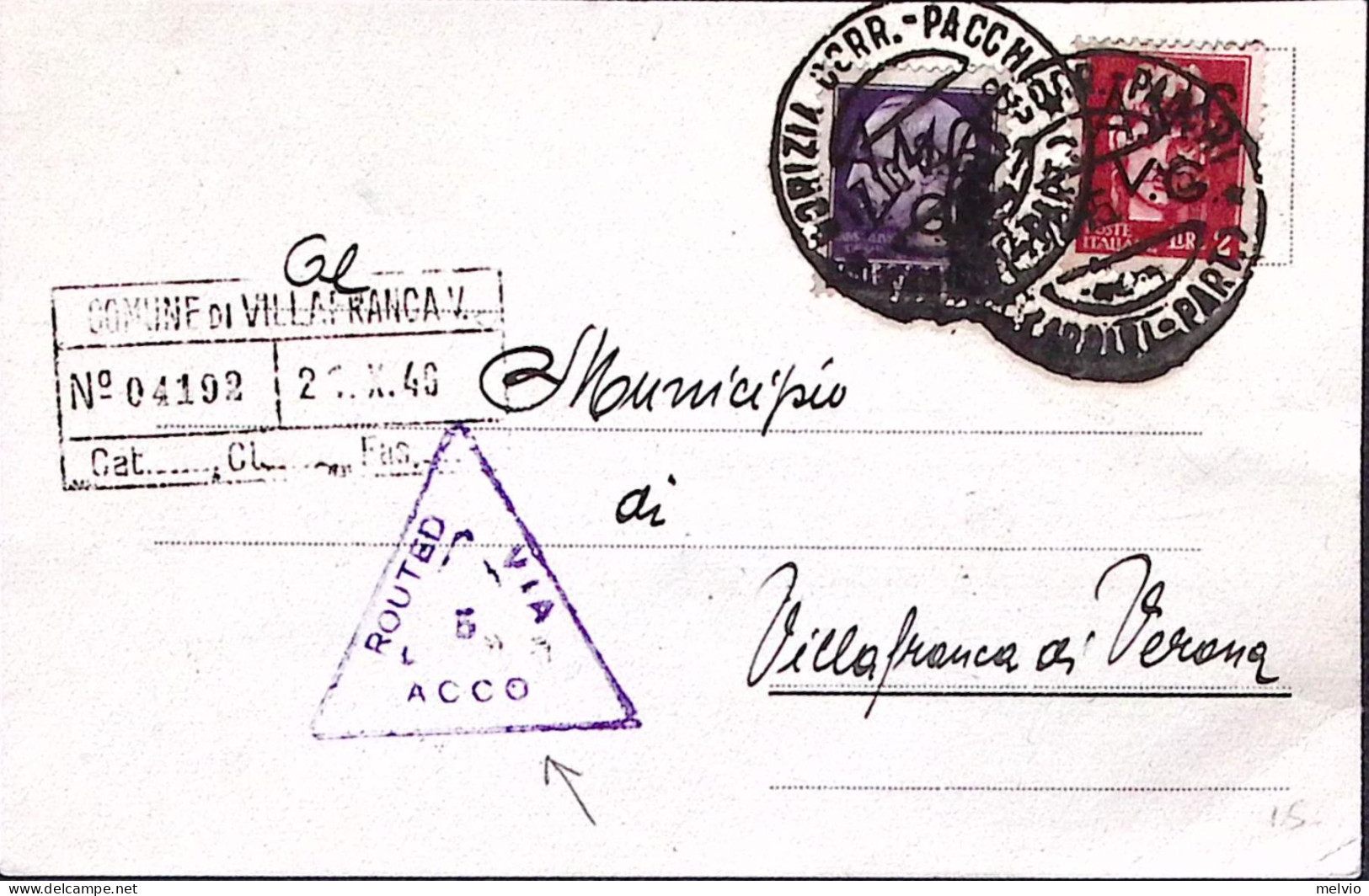 1946-A.M.G.-V.G. Imperiale Sovrastampata Lire 1 E 2 Su Cartolina, Gorizia (17.10 - Marcophilie