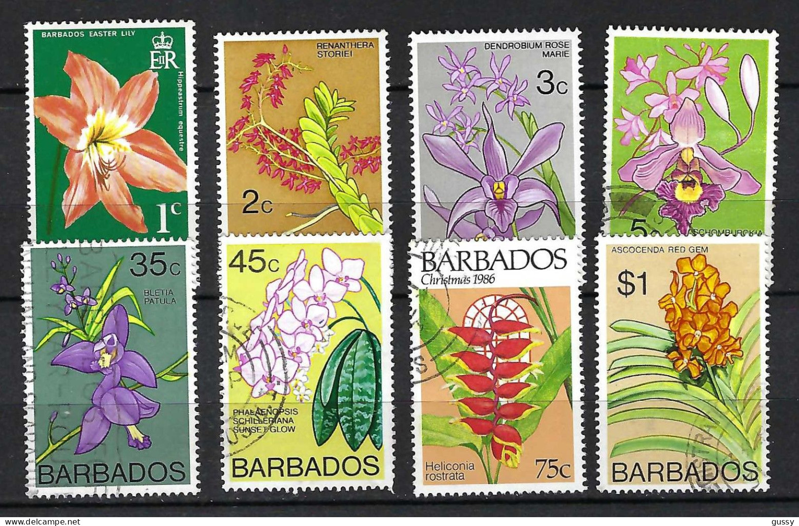 BARBADOS Ca.1986: "FLEURS" Obl. - Barbados (1966-...)