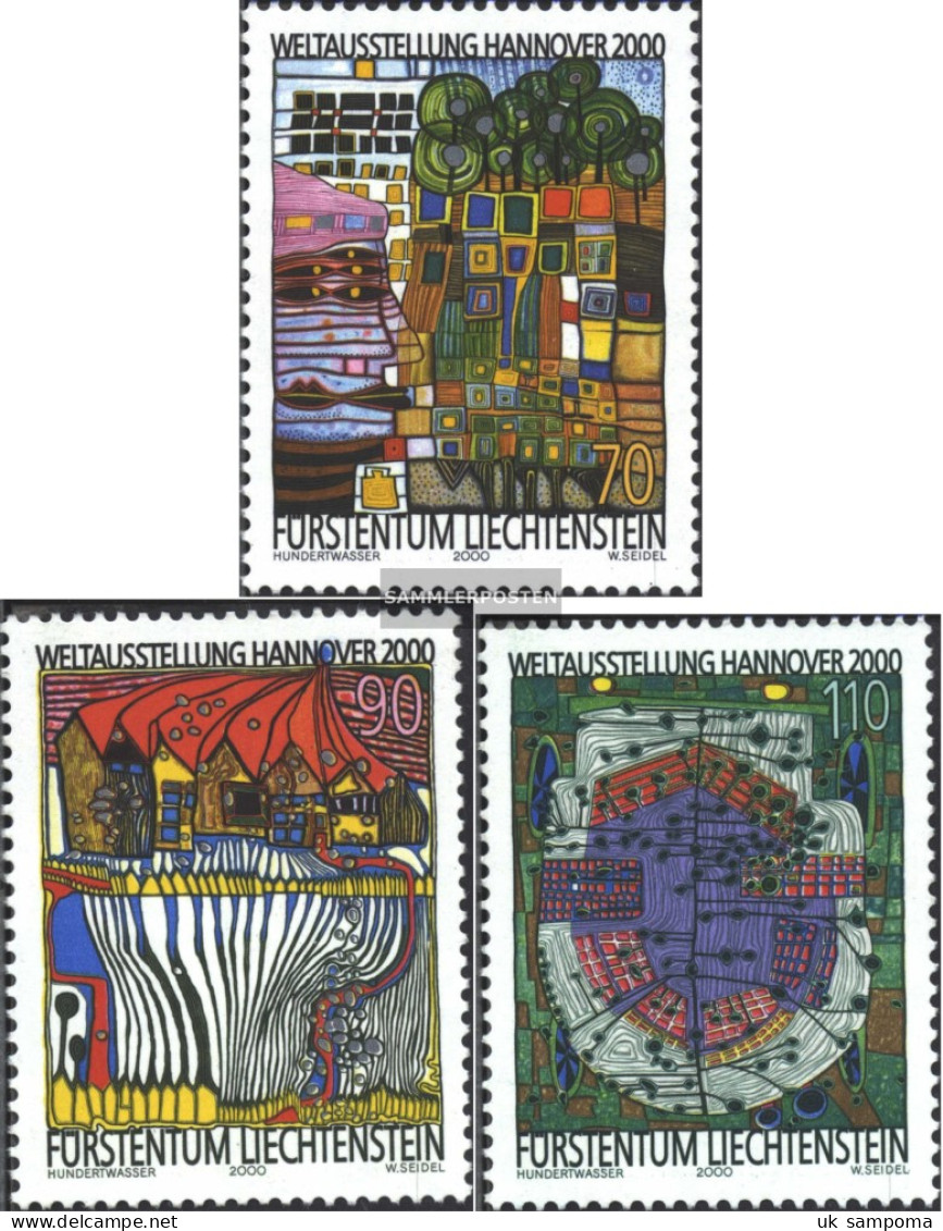 Liechtenstein 1235-1237 (complete Issue) Unmounted Mint / Never Hinged 2000 World's Fair - Hundertwasser - Nuovi