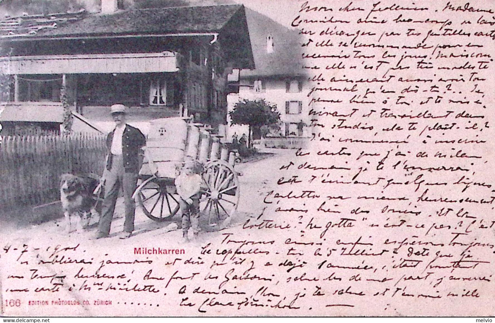 1901-Svizzera Milchkarren Viaggiata Ambulant N 1 (4.7) Per L'Italia - Briefe U. Dokumente