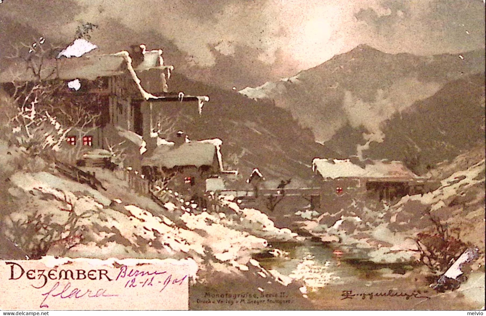 1901-Svizzera Dezember, Serie II, Viaggiata Berna (12.12) Per L'Italia - Marcophilie