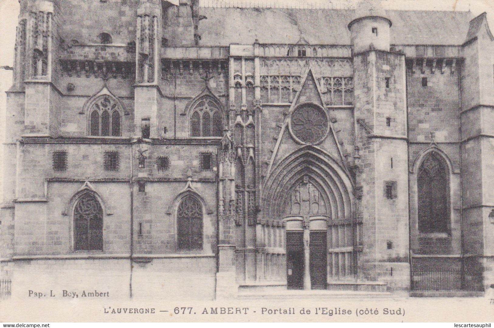 Ambert Portail De L église Coté Sud 1918 - Ambert