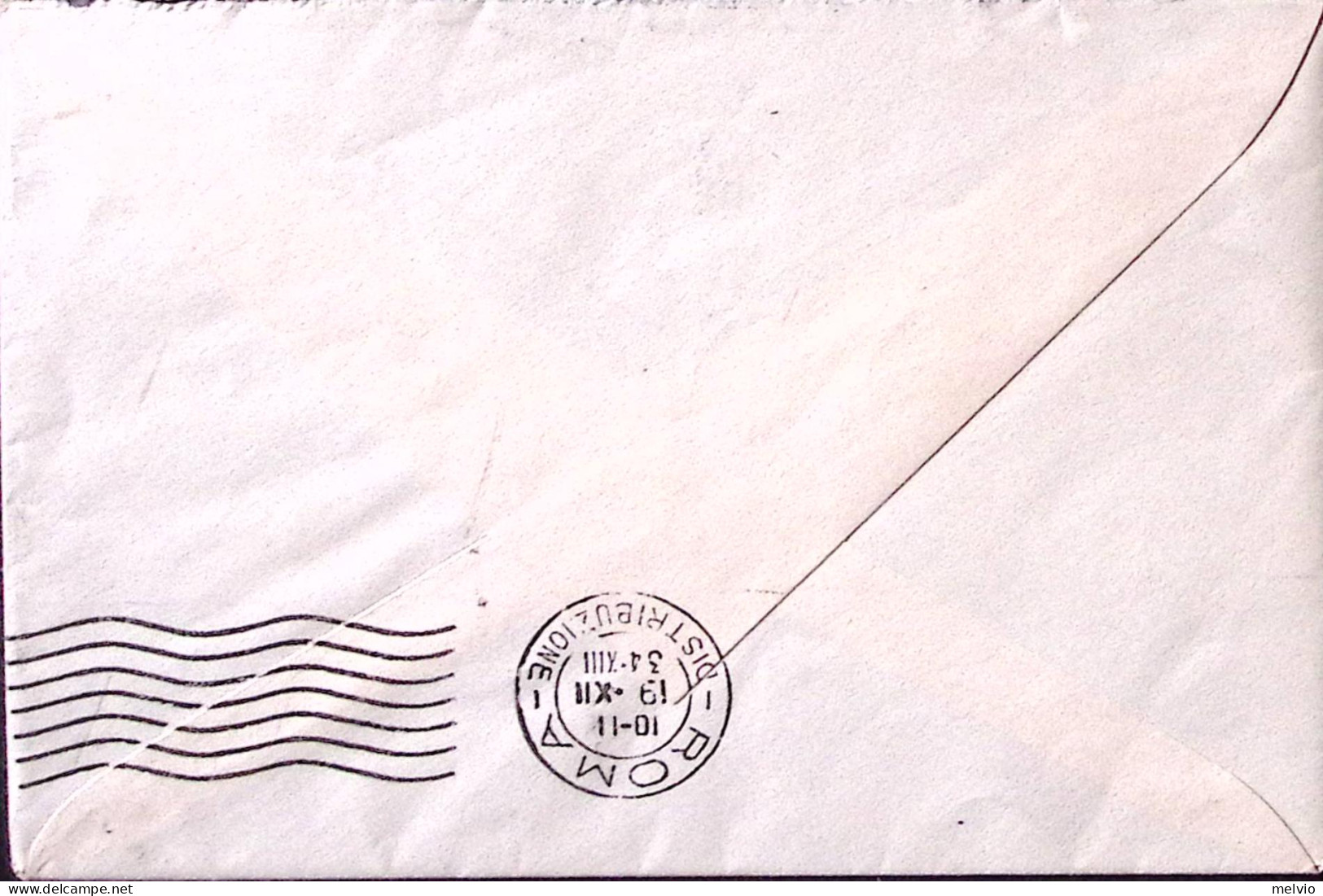 1934-EGEO M/N Postale Pietro Foscari (12.12) Su Busta Affr. Egeo C.50 - Aegean