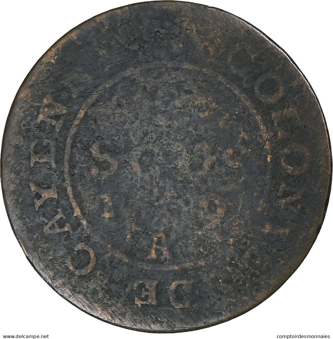 France, Cayenne, Louis XVI, 2 Sous, 1789, Paris, Cuivre, B+ - 1774-1791 Luigi XVI