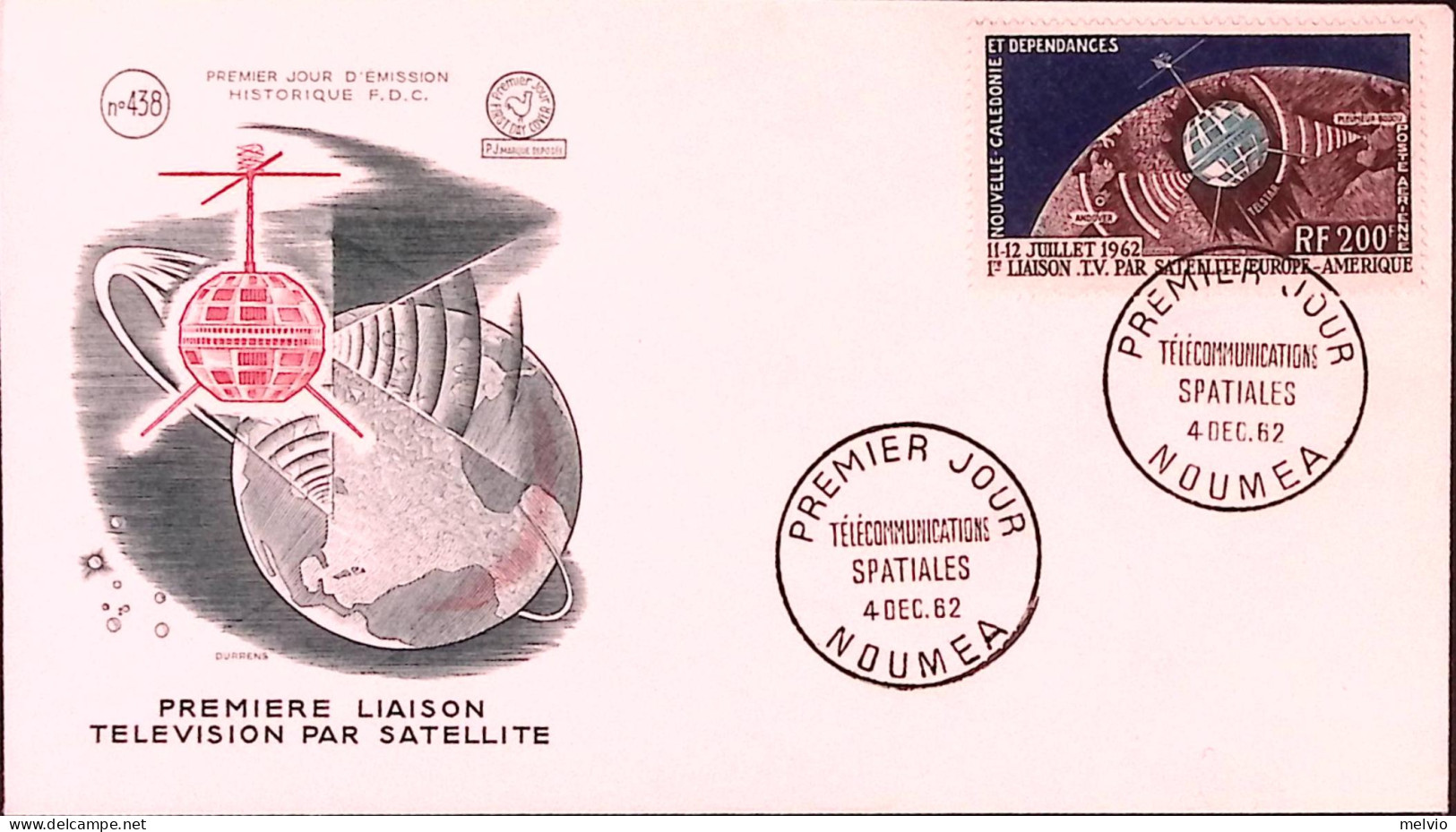 1962-Nuova Caledonia Telecomunicazioni PA F.200 Su Fdc - Cartas & Documentos