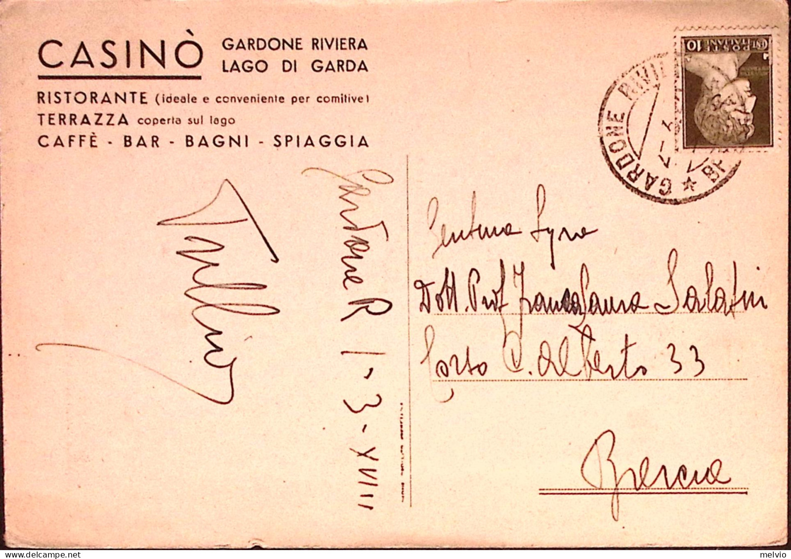 1938-GARDONE RIVIERA Casinò Viaggiata (2.3) - Brescia