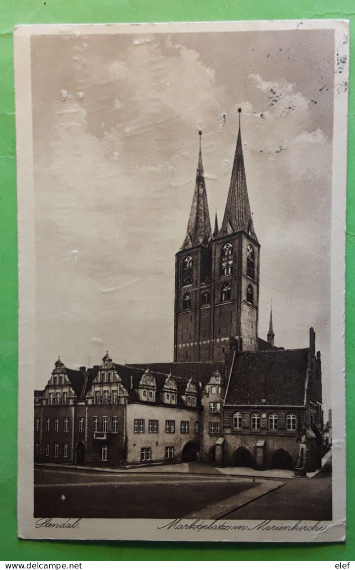 STENDAL, Sachsen Anhalt , Marktplatz Mit Marienkirche , Photo Werner, 1930, TB - Stendal