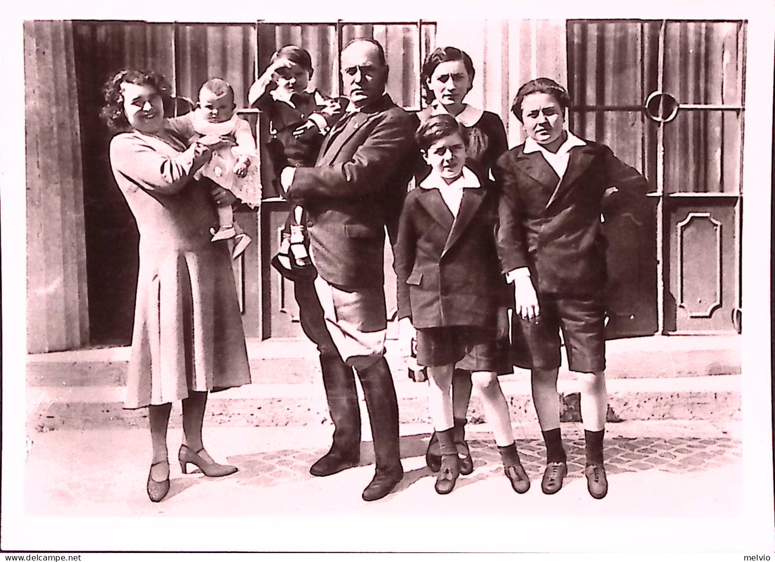 1940circa-Il Duce E La Famiglia Cartolina Fotografica Nuova - Autres & Non Classés
