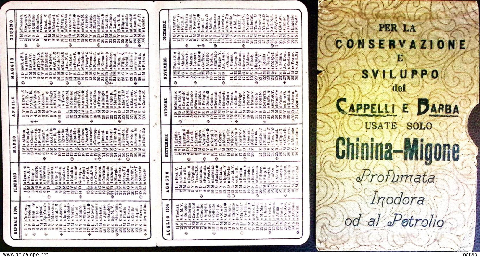 1904-CALENDARIETTO Chinina-Migome Completo Di Bustina Protettiva - Petit Format : 1901-20