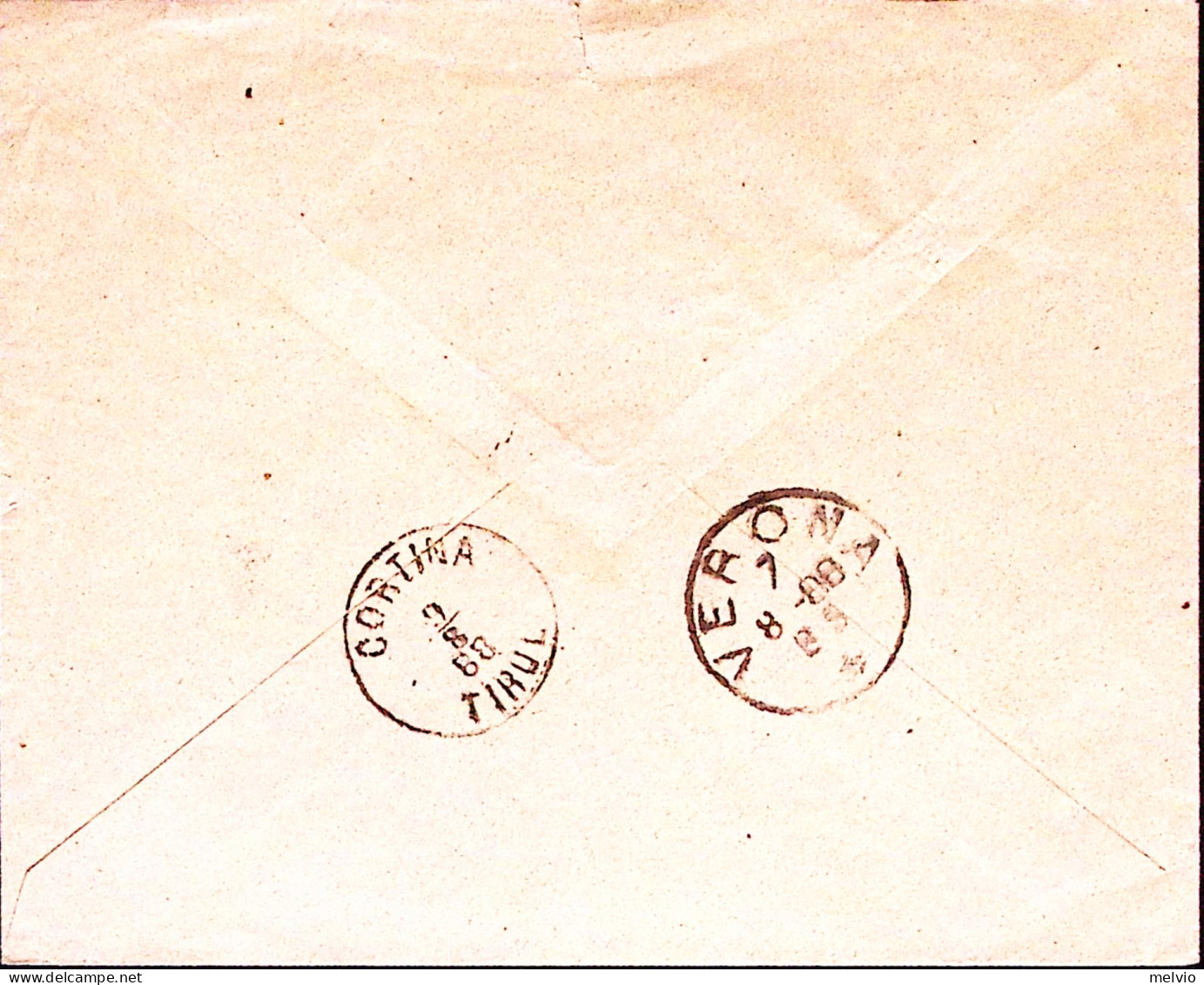 1883-VILLABARTOLOMEA C1+sbarre (7.8) Su Busta Affrancata C.5 E 20 Per L'Austria - Marcophilia