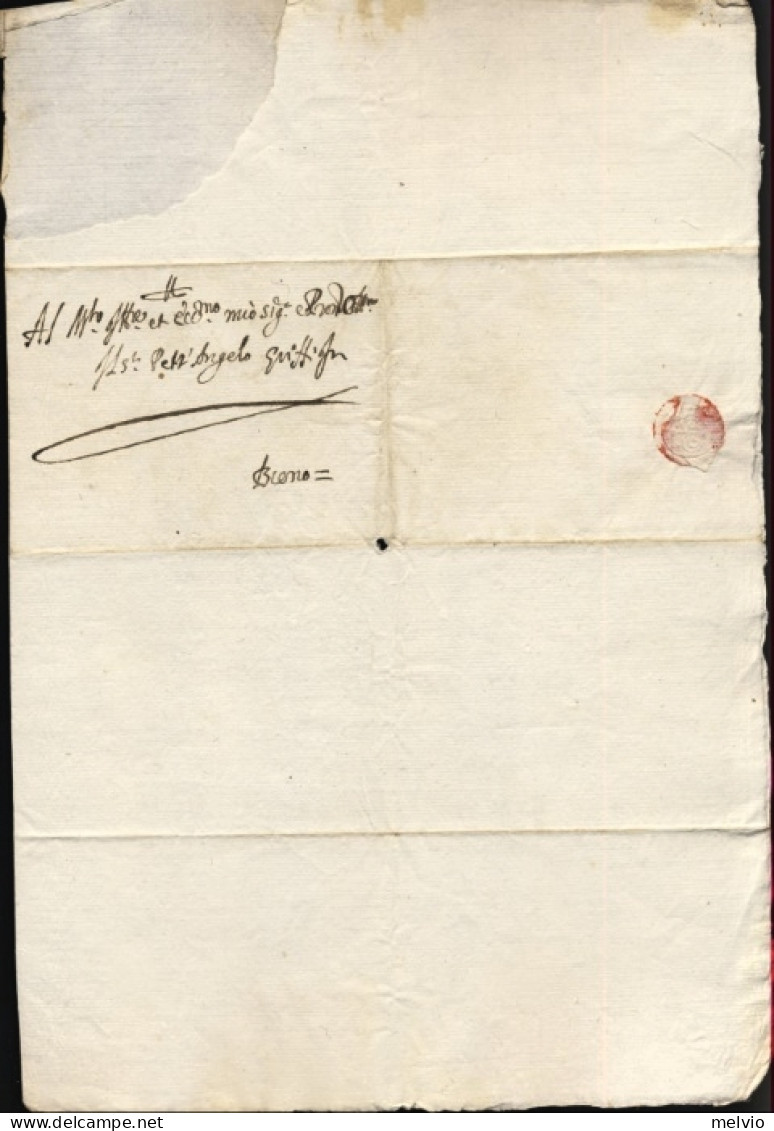 1647-Brescia 6 Marzo Lettera Di Pietro Paderno A Giovanni Battista Cagna A Bediz - Documentos Históricos