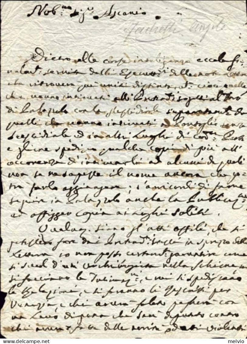 1796-Brescia 22 Dicembre Lettera Di Angelo Facchetti - Documentos Históricos