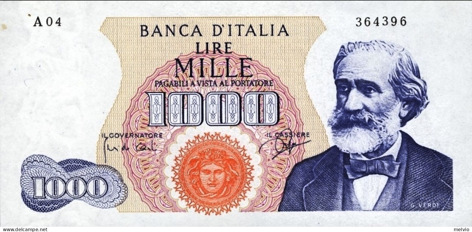 1962-biglietto Di Banca L. 1.000 Verdi 1 Tipo-Medusa Data 14 Luglio Firme Carli/ - Altri & Non Classificati