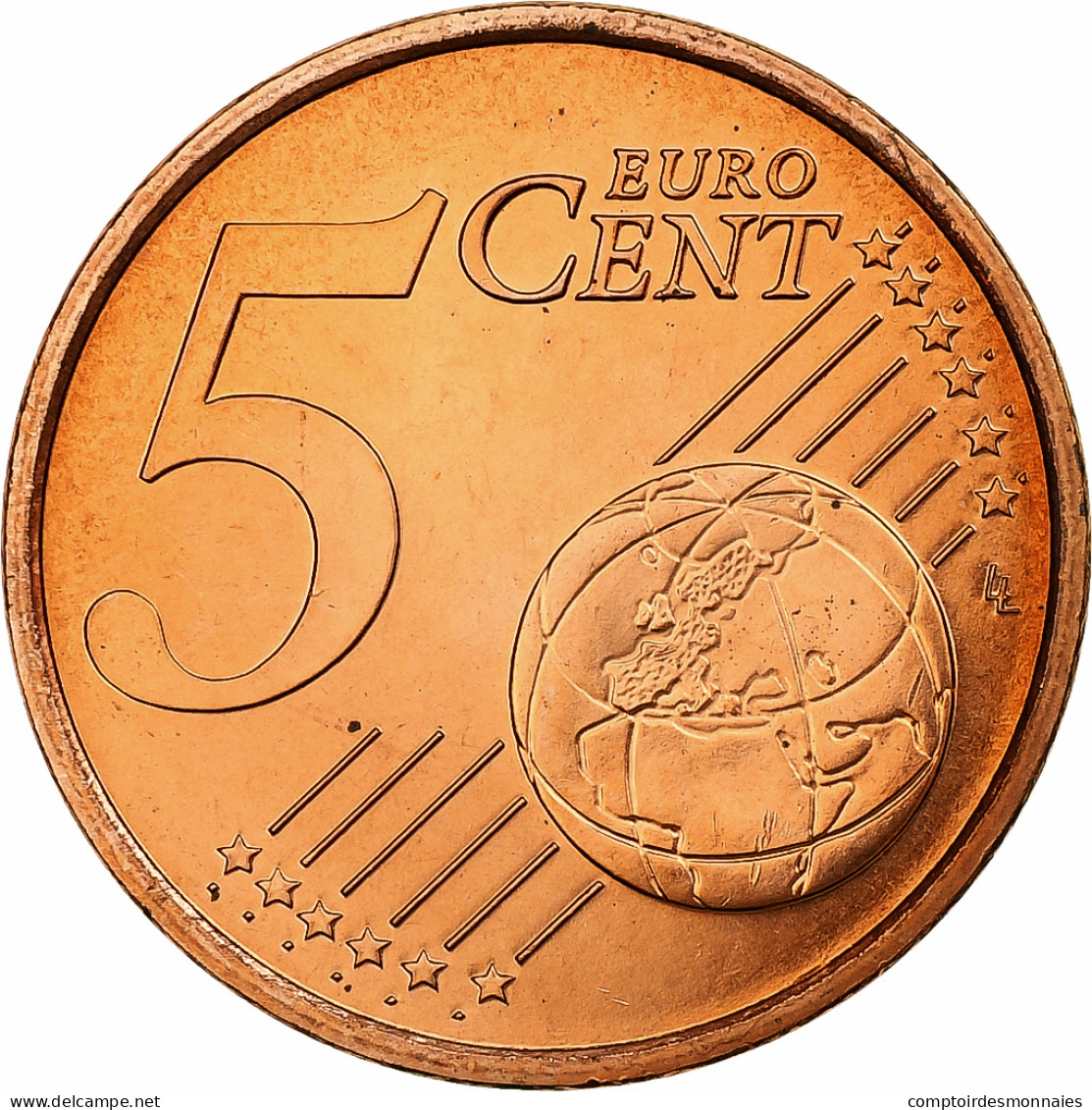 France, 5 Euro Cent, BU, 2002, MDP, Cuivre Plaqué Acier, FDC, KM:1284 - Francia