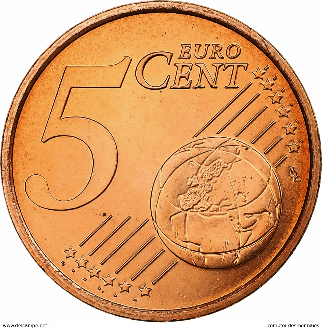 France, 5 Euro Cent, BU, 2002, MDP, Cuivre Plaqué Acier, FDC, KM:1284 - Frankrijk