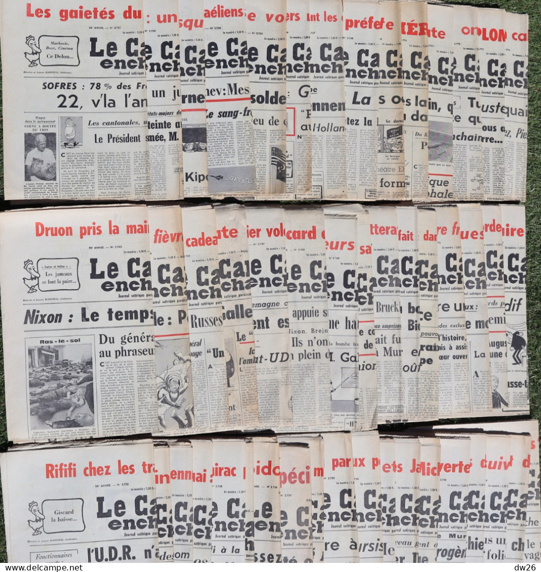 Journaux (hebdomadaire Politique) Le Canard Enchaîné De 1973, Année Presque Complète - Lot De 49 Numéros - 1950 à Nos Jours