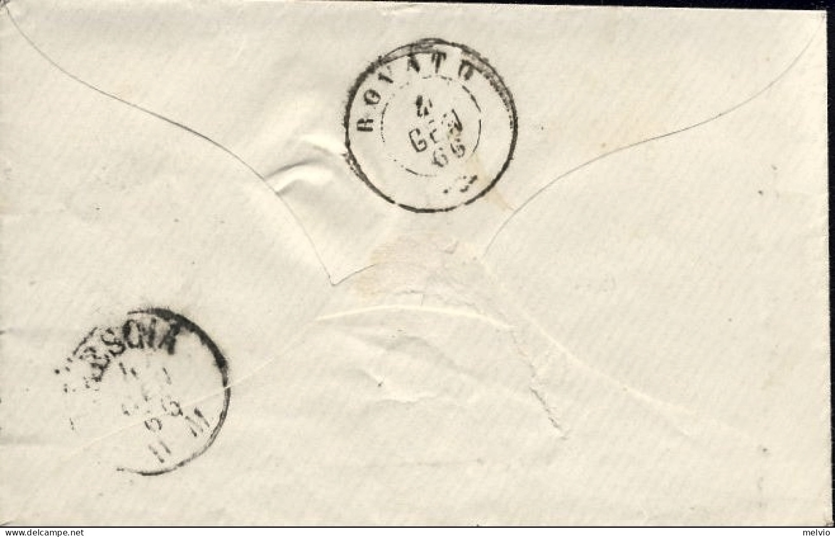 1866-lettera Affr. 20c. Su 15c. Ferro Di Cavallo I^ Tipo Annullo Di Gambara (Bre - Marcophilie