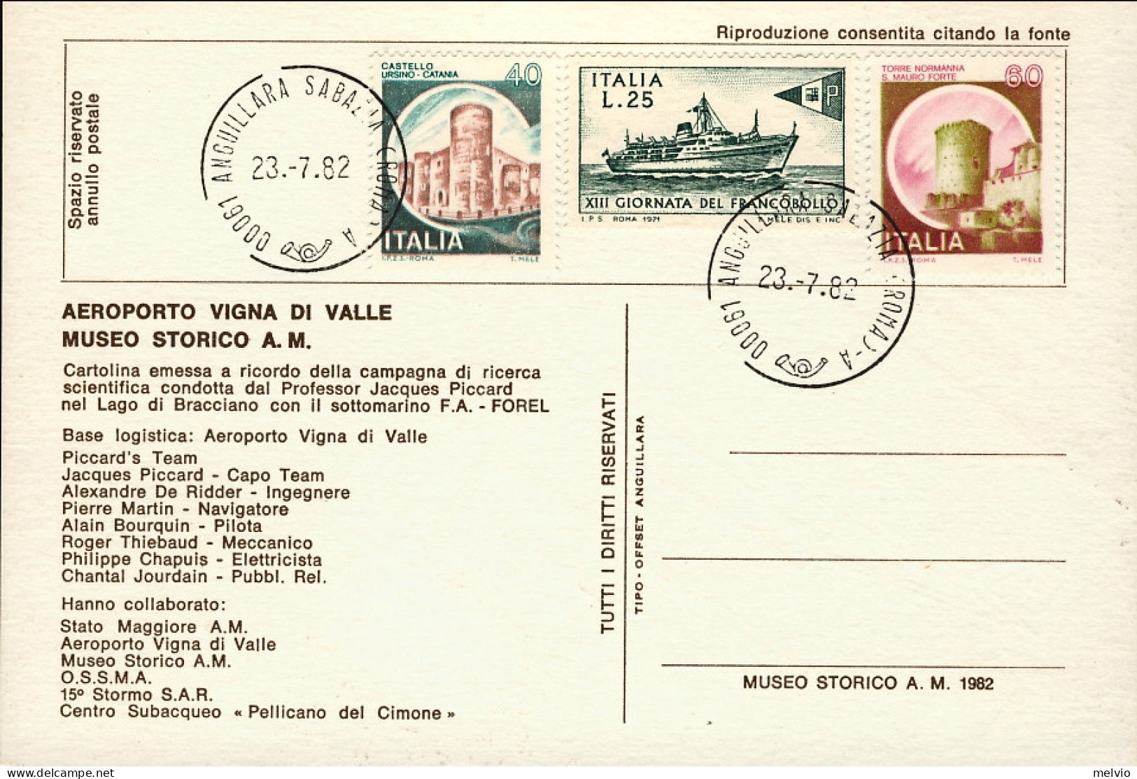 1982-cartolina Commemorativa Della Campagna Di Ricerca Scientifica Condotta Da J - 1981-90: Marcophilia