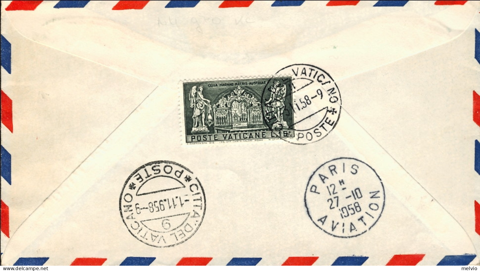 1958-U.S.A. Cat.Pellegrini N.891 Euro 50, New York-citta' Del Vaticano Bollo Ver - Autres & Non Classés