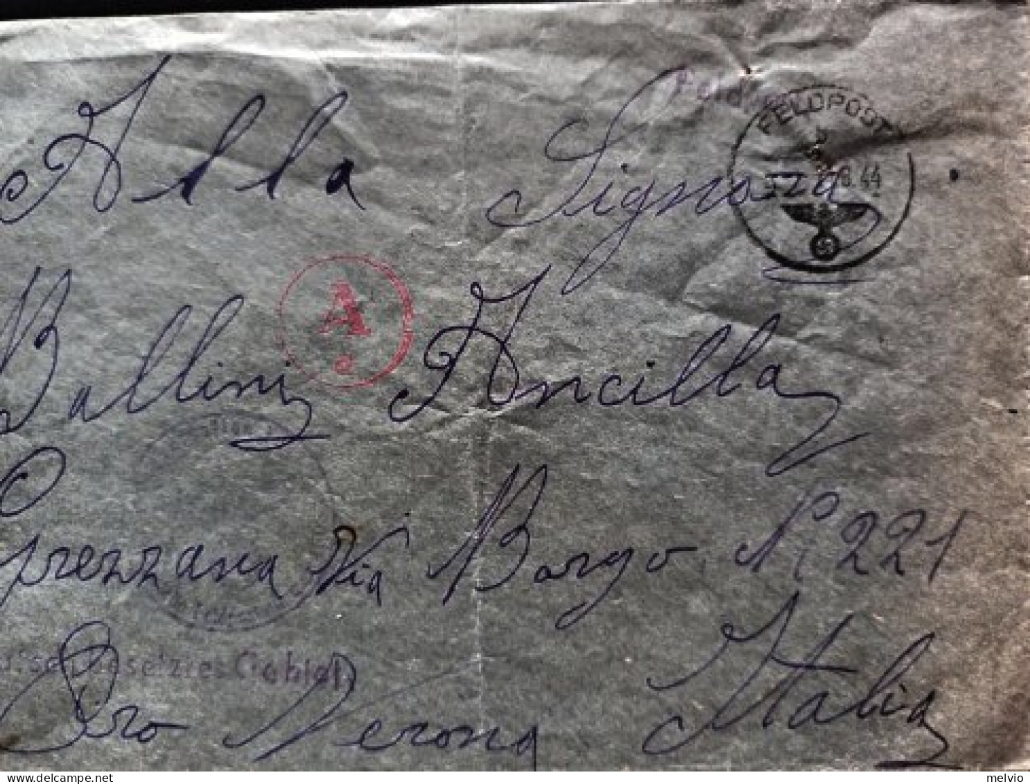 1944-Feldpostnummer 45083 J, Per Grezzana Verona - Marcophilia