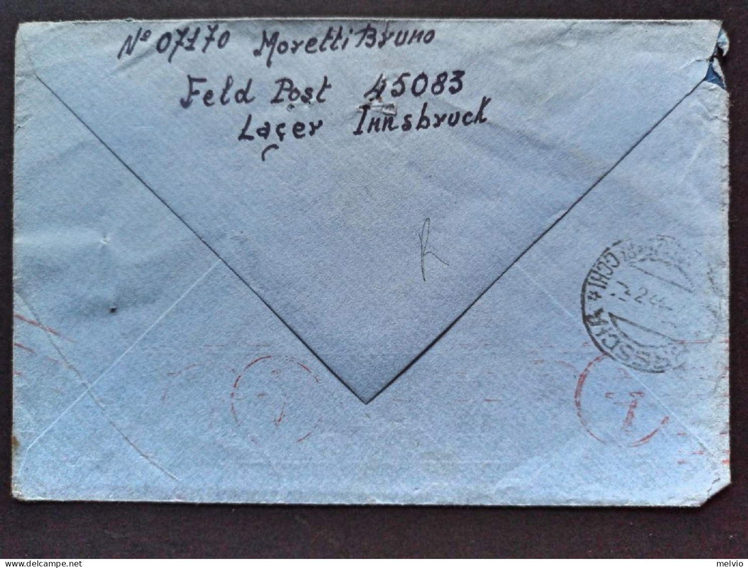 1944-Feldpost Manoscritto 45083 Lager Innsbruck, Per Brescia - Marcophilia