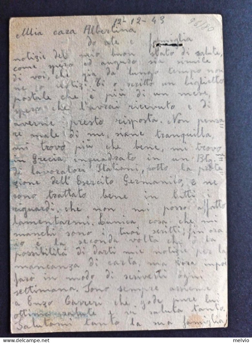 1943-Feldpost Manoscritto 57724, Per Magnacavallo Mantova - Marcophilia
