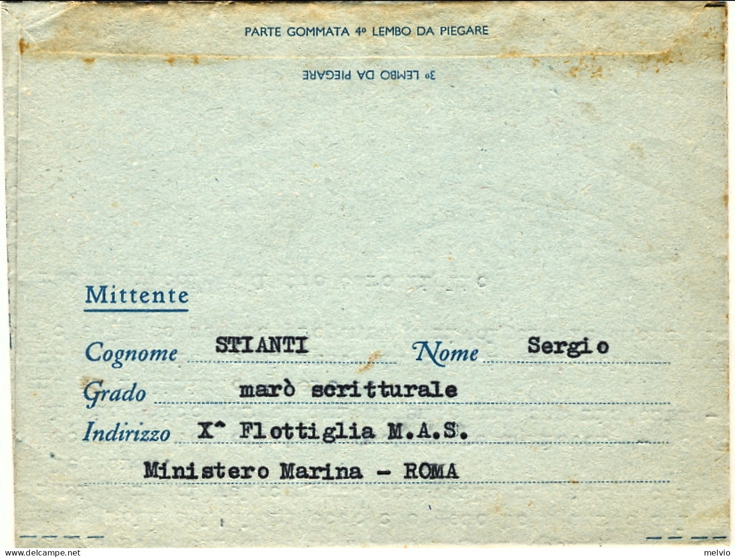 1943-biglietto Postale Per Le Forze Armate Spedito Da Marò Scritturale Della X F - Marcophilia